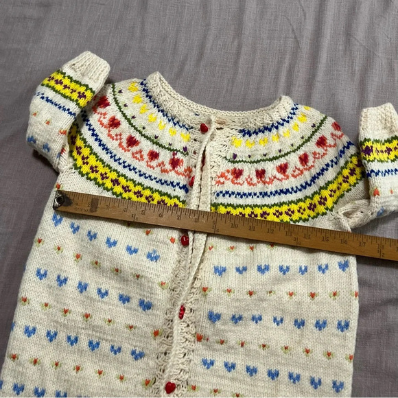 Vintage Handmade knit Icelandic sleep sack fair isle large baby’s up to 1 year - Picture 4 of 7